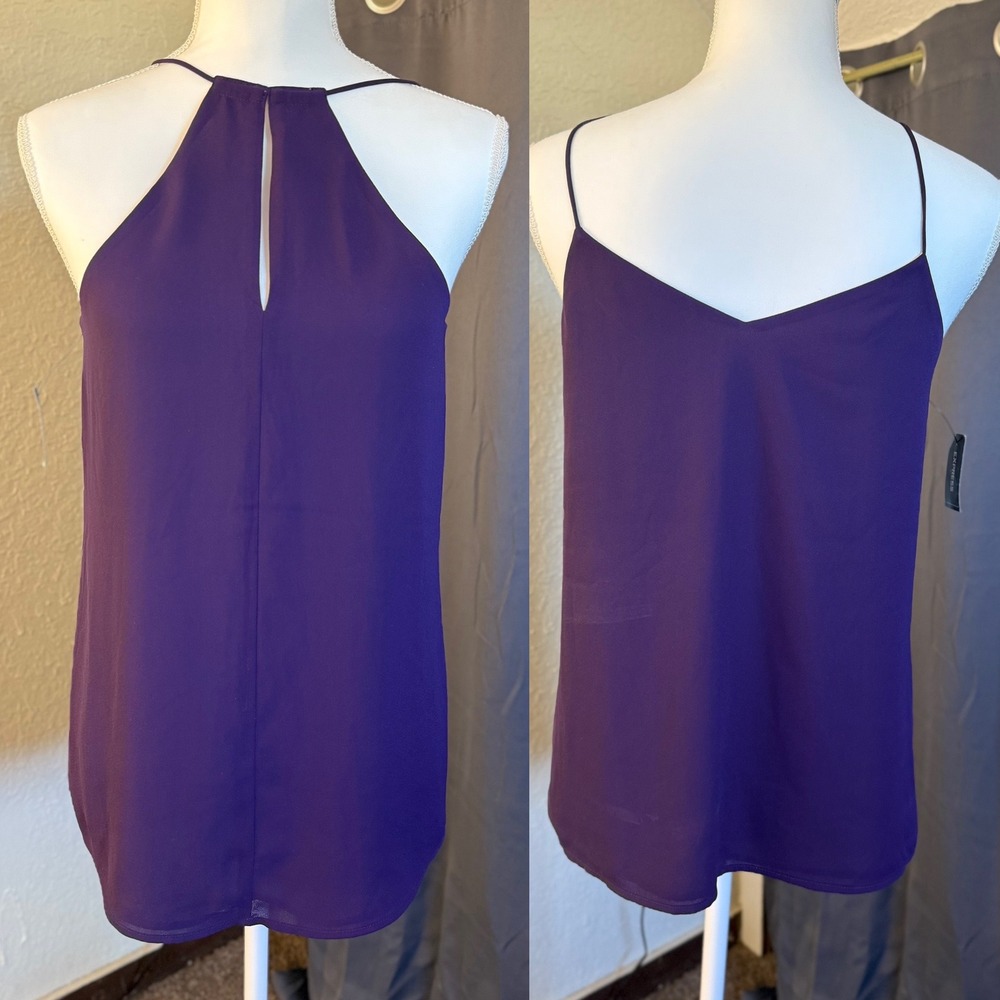Express Womens Purple Halter Keyhole Neckline Camisole Top Small NWT - Picture 1 of 6